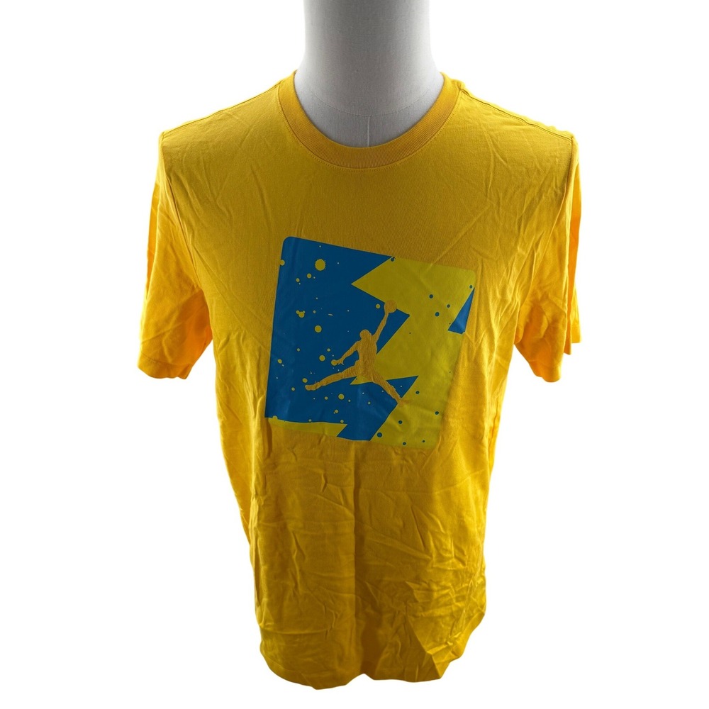 Jordan‎ Mens Jumpman Poolside Tee Shirt Yellow Blue Medium NEW
